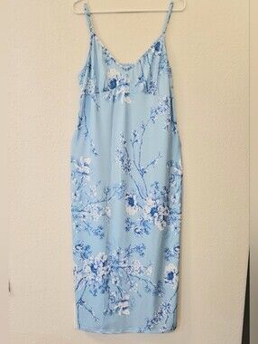 Blue Floral Slip Dress
